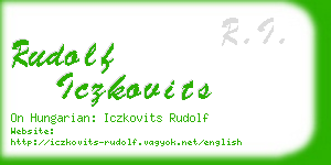 rudolf iczkovits business card